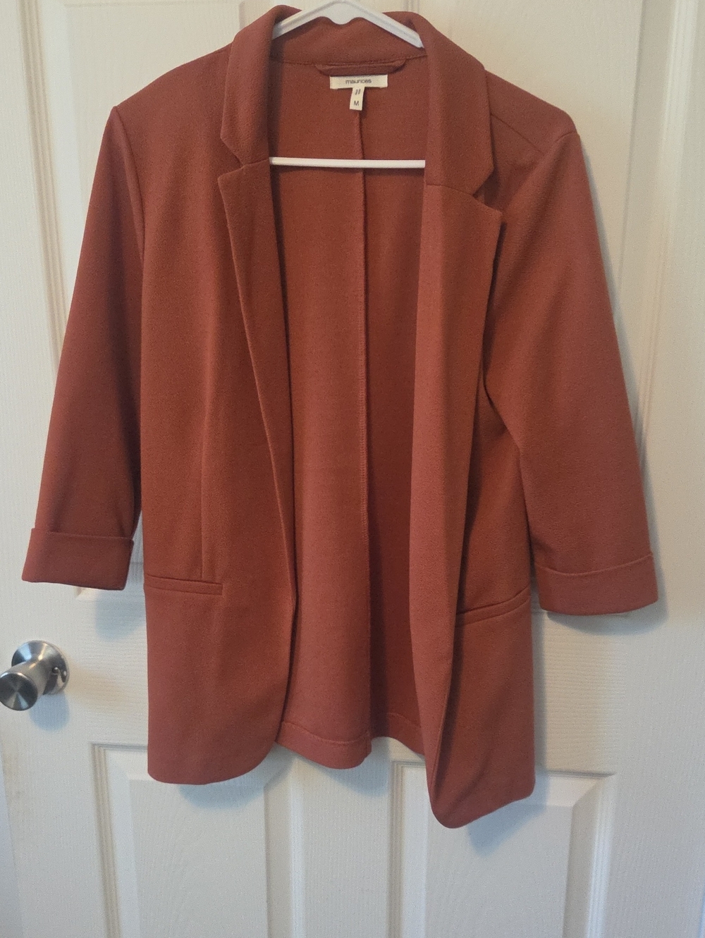 Maurices Open-Front Blazer Jacket in Rust